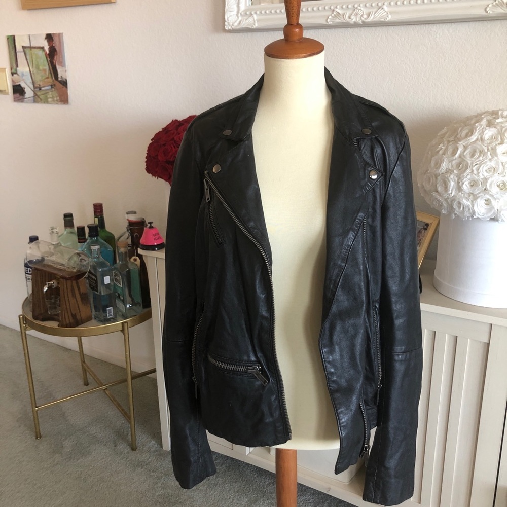 Topshop Boutique Leather Moto Jacket